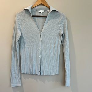 Vince Light Blue Collared Cardigan